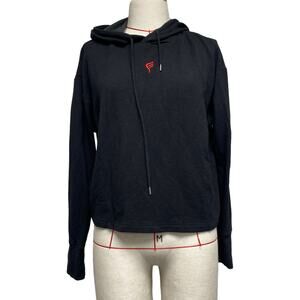 Fyre Fit Womens Size S Black Cropped Embroidered Hoodie